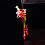 Jade Flowers Hairpin Chalcedony Agate Charm Jadeite Jewelry Amulet