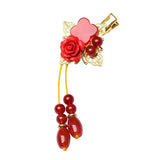 Jade Flowers Hairpin Chalcedony Agate Charm Jadeite Jewelry Amulet