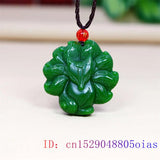 Jade Fox Pendant Necklace Stone Amulet Talisman Women Charm Jewelry