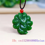 Jade Fox Pendant Necklace Stone Amulet Talisman Women Charm Jewelry