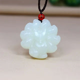 Jade Fox Pendant Necklace Stone Amulet Talisman Women Charm Jewelry