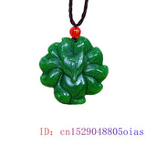 Jade Fox Pendant Necklace Stone Amulet Talisman Women Charm Jewelry