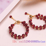 Jade Garnet Beaded Bracelet 925 Silver Jewelry for Women