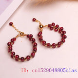 Jade Garnet Beaded Bracelet 925 Silver Jewelry for Women