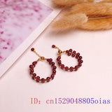 Jade Garnet Beaded Bracelet 925 Silver Jewelry for Women