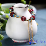 Jade Garnet Bracelets Natural Jewelry Talismans Man Bangles Men Gemstone