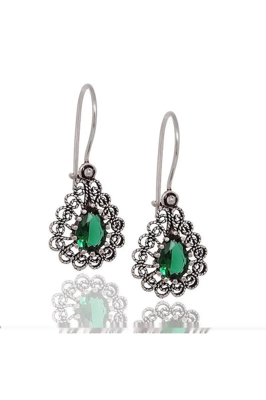 Jade Gemstone Filigree Earrings