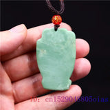 Jade God of Wealth Pendant Necklace Women Charm Natural Amulet Chinese Jewelry