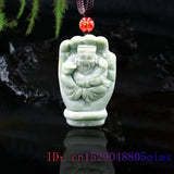 Jade God of Wealth Pendant Necklace Women Charm Natural Amulet Chinese Jewelry