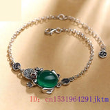 Men's 925 Silver Chalcedony Golden Frog Bracelets