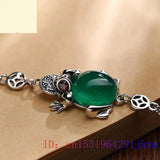Men's 925 Silver Chalcedony Golden Frog Bracelets