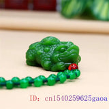 Jade Golden Frog Pendant Green Jewelry Charms Gemstone Necklaces