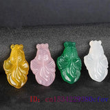 Jade Goldfish Pendant Chalcedony Carved Necklace Jewelry Fish Charm