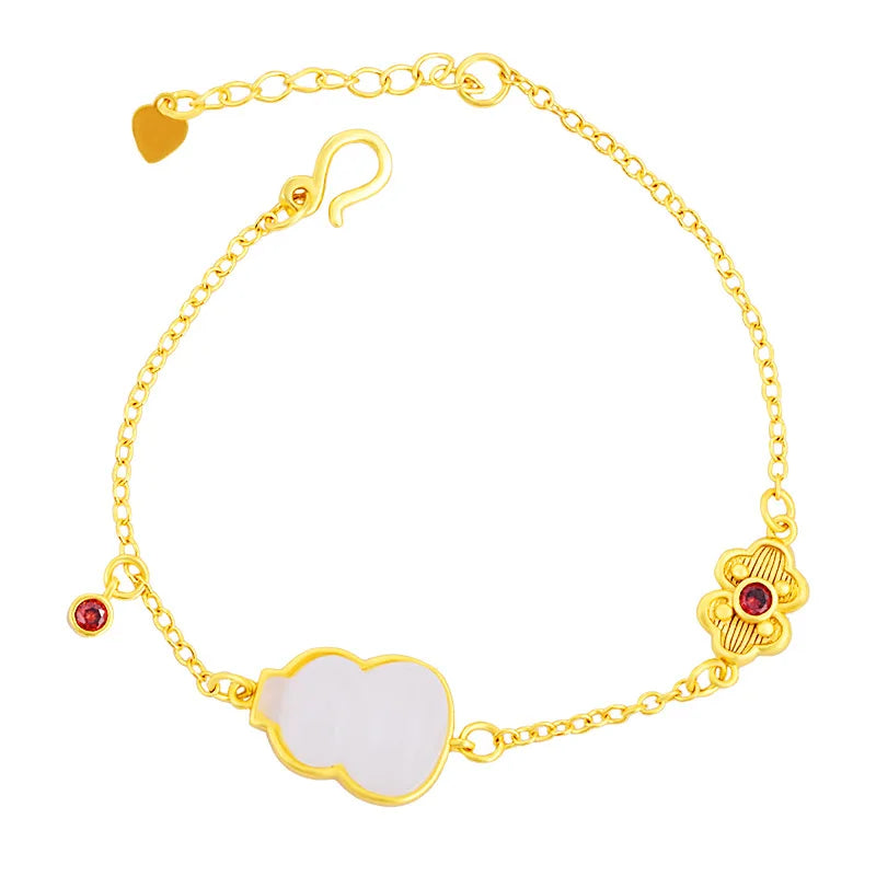 Natural Chalcedony Zircon 925 Silver Bracelet