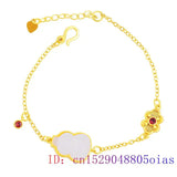 Natural Chalcedony Zircon 925 Silver Bracelet