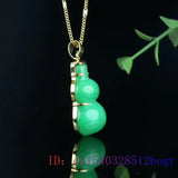 Jade Gourd Necklace Pendant Jadeite Natural Amulet Green Talismans Jewelry