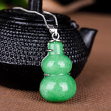 Jade Gourd Necklace Pendant Jadeite Natural Amulet Green Talismans Jewelry