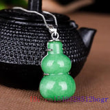 Jade Gourd Necklace Pendant Jadeite Natural Amulet Green Talismans Jewelry