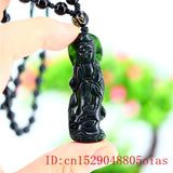 Natural Green Jade Guanyin Pendant Necklace Chinese Amulet