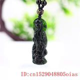 Natural Green Jade Guanyin Pendant Necklace Chinese Amulet