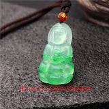 Green Jade Guayan Pendant Necklace Chinese Jewelry Amulet Hand Carved Jadeite