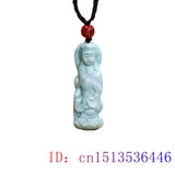 Green Jade Guanyin Pendant Necklace Chinese Jewelry for Women