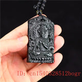 Green Jade Guanyin Pendant Necklace Buddha Amulet Chinese Charm