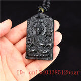 Green Jade Guanyin Pendant Necklace Buddha Amulet Chinese Charm