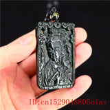 Jade Guanyin Pendant Necklace Chinese Charm Amulet Green Natural