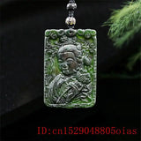 Jade Guanyin Pendant Necklace Chinese Charm Amulet Green Natural