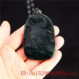 Jade Guanyin Pendant Necklace Green Amulet Charm Chinese