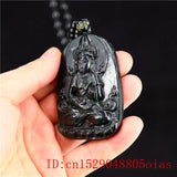 Jade Guanyin Pendant Necklace Green Amulet Charm Chinese