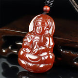 Jade Guanyin Pendant Bodhisattva Jade Necklace Peace Protection