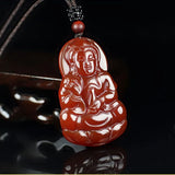 Jade Guanyin Pendant Bodhisattva Jade Necklace Peace Protection