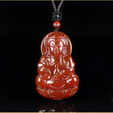 Jade Guanyin Pendant Bodhisattva Jade Necklace Peace Protection