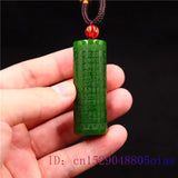 Jade Heart Sutra Pendant Buddhism Jadeite Necklace