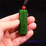 Jade Heart Sutra Pendant Buddhism Jadeite Necklace
