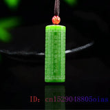 Jade Heart Sutra Pendant Buddhism Jadeite Necklace