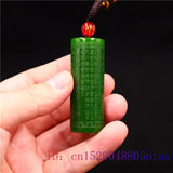 Jade Heart Sutra Pendant Buddhism Jadeite Necklace