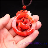 Jade Horse Pendant Jadeite Double sided Charm Natural Carved Jewelry Gemstone