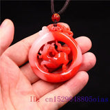 Jade Horse Pendant Jadeite Double sided Charm Natural Carved Jewelry Gemstone