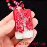 Jade Horse Pendant Necklace Charm for Men Women Carved Jadeite