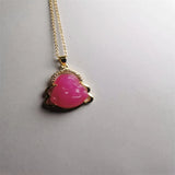 Jade Buddha Pendant Charm Necklace 18K Plated Chain