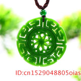 Jade Kaleidoscope Pendant Necklace Amulet Charm Natural Carved Jewelry