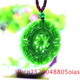 Jade Kaleidoscope Pendant Necklace Amulet Charm Natural Carved Jewelry