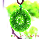 Jade Kaleidoscope Pendant Necklace Jewelry Amulet Natural Carved Double-sided