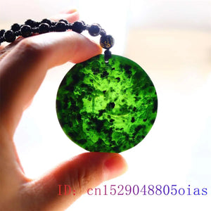 Jade Landscape Pendant Necklace for Women Men Natural Gemstone Amulet Jewelry