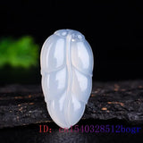 Green Chalcedony Jade Leaf Pendant Necklace Natural Charm