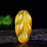Green Chalcedony Jade Leaf Pendant Necklace Natural Charm