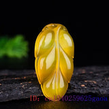 Jade Leaf Pendant Green Charm Jewelry Chalcedony Women Necklace